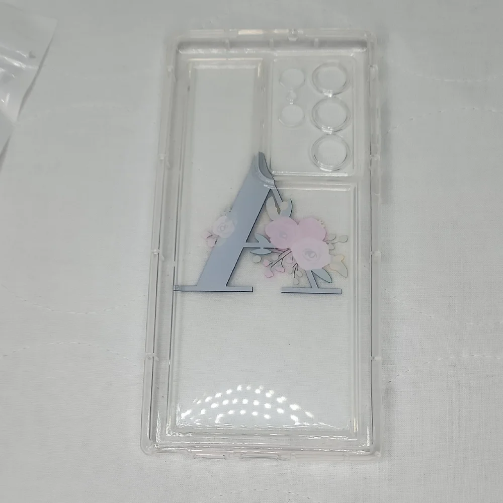Samsung Galaxy S22 Ultra Floral A Initial Phone Case